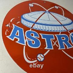 Vintage Houston Astros Sign MLB Baseball Stadium Texas Porcelain Gas Sign
