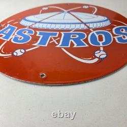 Vintage Houston Astros Sign MLB Baseball Stadium Texas Porcelain Gas Sign