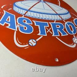 Vintage Houston Astros Sign MLB Baseball Stadium Texas Porcelain Gas Sign