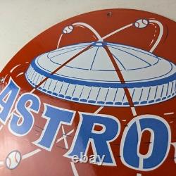 Vintage Houston Astros Sign MLB Baseball Stadium Texas Porcelain Gas Sign