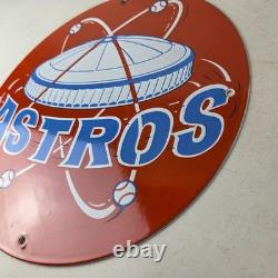 Vintage Houston Astros Sign MLB Baseball Stadium Texas Porcelain Gas Sign