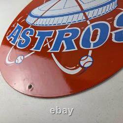 Vintage Houston Astros Sign MLB Baseball Stadium Texas Porcelain Gas Sign