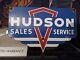 Vintage Hudson Sales Service 10 Porcelain Dealer Auto Parts Gas Oil Sign