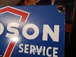 Vintage Hudson Sales Service 10 Porcelain Dealer Auto Parts Gas Oil Sign