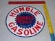 Vintage Humble Gasoline Oil +refining 11 3/4 Porcelain Metal Houston Texas Sign