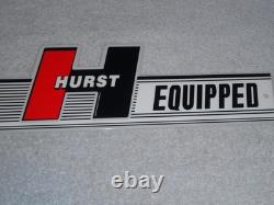 Vintage Hurst Equipped 4 5 Speed Shifter 12 Metal Car Truck Gasoline & Oil Sign