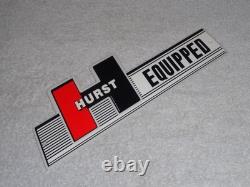 Vintage Hurst Equipped 4 5 Speed Shifter 12 Metal Car Truck Gasoline & Oil Sign