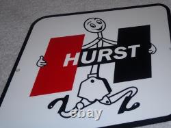 Vintage Hurst Shifter 4 5 Speed Shift Auto Racing Mascot Metal Gasoline Oil Sign