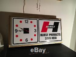 Vintage Hurst Shifters Sign Clock Ford, Chevy, Mopar, Pontiac, Oldsmobile, AMC
