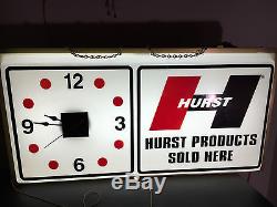 Vintage Hurst Shifters Sign Clock Ford, Chevy, Mopar, Pontiac, Oldsmobile, AMC