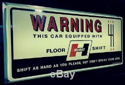 Vintage Hurst Shifters Sign Ford, Chevy, Mopar, Pontiac, Oldsmobile, AMC