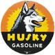 Vintage Husky Gasoline Porcelain Sign K-9 Gas Station Pump Plate Motor Oil Dog