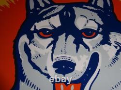 Vintage Husky Gasoline +dog 11 3/4 Porcelain Metal Service Station Gas Oil Sign