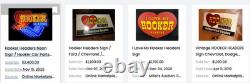 Vintage I Love My Hooker Headers 11 3/4 Porcelain Metal Car, Gasoline Oil Sign