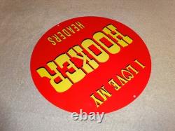 Vintage I Love My Hooker Headers 11 3/4 Porcelain Metal Car, Gasoline Oil Sign