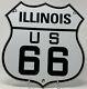 Vintage Illinois Il Us Route 66 Porcelain Metal Highway Sign Gas Oil Road Shield