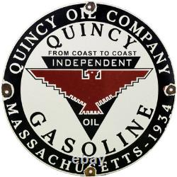 Vintage Independent Motor Oil Porcelain Sign General Motors Quincy Gas Station