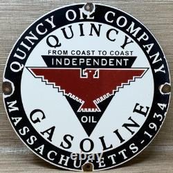 Vintage Independent Motor Oil Porcelain Sign General Motors Quincy Gas Station