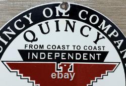 Vintage Independent Motor Oil Porcelain Sign General Motors Quincy Gas Station