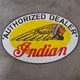 Vintage Indian Authorized Dea Old Us Gasoline Oil Gas Pump Enamel Porcelain Sign