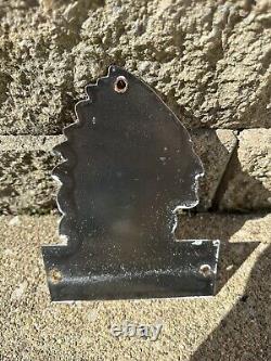 Vintage Indian Auto Insurance Porcelain Service Station Gas Oil American Sign