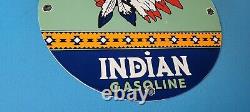 Vintage Indian Gasoline Porcelain Chief Gas Motor Oil Service Station Pump Sign
