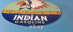 Vintage Indian Gasoline Porcelain Chief Gas Motor Oil Service Station Pump Sign