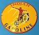 Vintage Indian Gasoline Porcelain Spirit Chief Gas Service Station Pump Sign