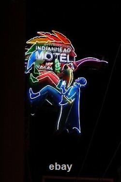 Vintage Indian Head Motel Custom Neon Sign! Real Neon Glass Outdoor/Indoor Use