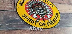 Vintage Indian Motorcycle Porcelain Service Station Gas Oil American Bike Sign