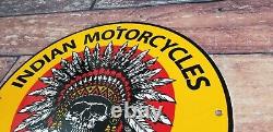 Vintage Indian Motorcycle Porcelain Service Station Gas Oil American Bike Sign