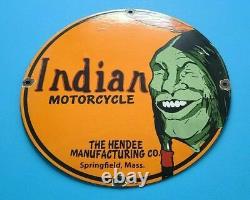 Vintage Indian Motorcycle Porcelain Service Station Pump Hendee American Sign