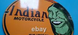 Vintage Indian Motorcycle Porcelain Service Station Pump Hendee American Sign