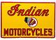 Vintage Indian Motorcycles Porcelain Sign Dealership Motor Bike Harley Gas Oil