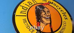 Vintage Indian Motorcycles Sign Hendee Sales Parts Service Porcelain Gas Sign