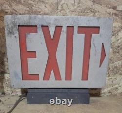 Vintage Industrial Exit Metal Light-Up Sign