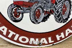 Vintage International Harvester Porcelain Dealer Sign Gasoline Gas Oil Tractor