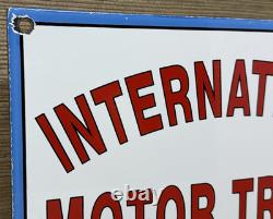Vintage International Harvester Porcelain Dealership Sign Gas Sales Service Oil