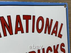Vintage International Harvester Porcelain Dealership Sign Gas Sales Service Oil