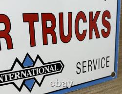 Vintage International Harvester Porcelain Dealership Sign Gas Sales Service Oil