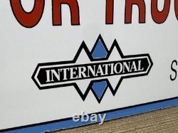 Vintage International Harvester Porcelain Dealership Sign Gas Sales Service Oil