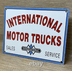 Vintage International Harvester Porcelain Dealership Sign Gas Sales Service Oil