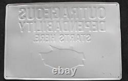 Vintage Interstate Batteries 24 x 36 Embossed Sign Set Advertising Sold Here