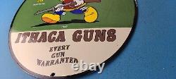 Vintage Ithaca Guns Sign Mickey Mouse Sign Firearm Porcelain Gas Pump Sign