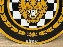 Vintage Jaguar Porcelain Dealership Sign Sales Service Motor Oil Gas Station