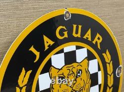 Vintage Jaguar Porcelain Dealership Sign Sales Service Motor Oil Gas Station Vintage Jaguar Porcelain Dealership Sign Sales Service Motor Oil Gas Station