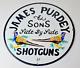 Vintage James Purdey Sign Hunting Firearms Shot Gun Gas Pump Porcelain Sign