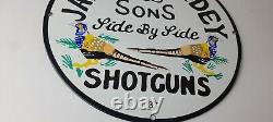 Vintage James Purdey Sign Hunting Firearms Shot Gun Gas Pump Porcelain Sign