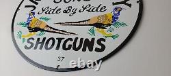 Vintage James Purdey Sign Hunting Firearms Shot Gun Gas Pump Porcelain Sign