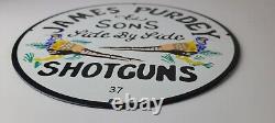 Vintage James Purdey Sign Hunting Firearms Shot Gun Gas Pump Porcelain Sign